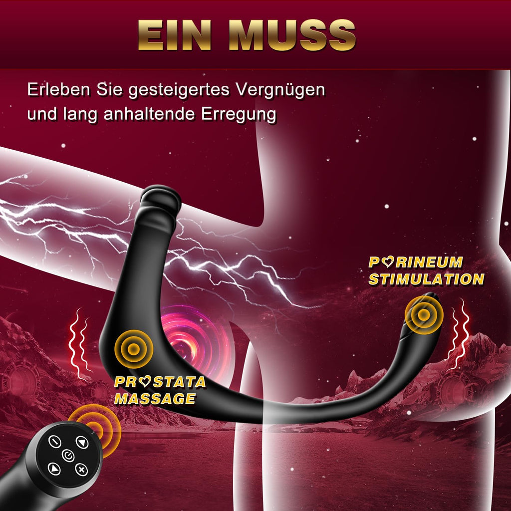Prostata Stimulation Männer Analvibratoren für Mann - Analplug# für Männe Anal Vibrator mit Einstellbar Penisring, Sex Spielzeug für die Männer Vibratorensets Anal Dildo Plug Sex Toys mit 10 Modi