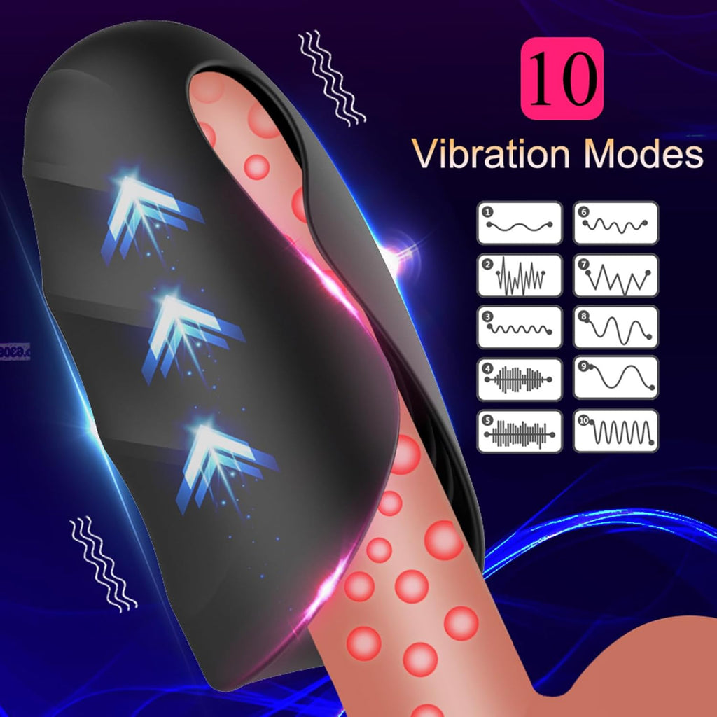 Elektrischer Masturbator Penistrainer Vibrator Mit 10 Vibrationsmodi Penistrainer Massagegerät,Elektrische Masturbator Cup Multiple Reize Sexspielzeug für Mann Eichel Stimulator