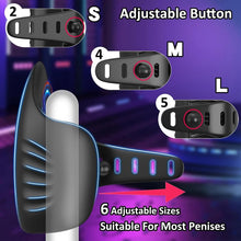 Laden Sie das Bild in den Galerie-Viewer, Silikon Elektrische Penis Trainer Vibrator für Männlicher Solo Masturbieren Einstellbare Größe Eichel Stimulator mit 10 Vibrationen Tappingmodi Masturbator Cup Sex Spielzeug für Männer Paare