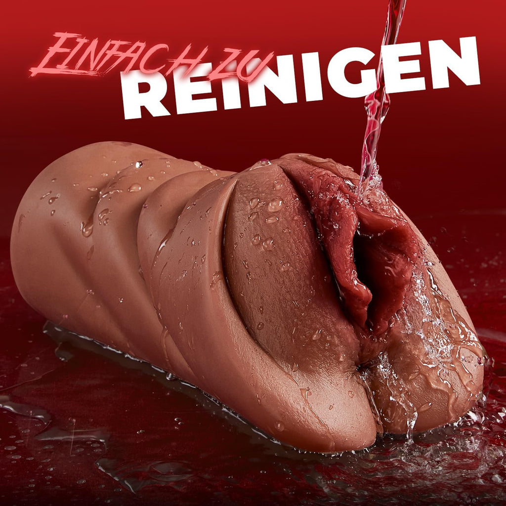 Realistischer Masturbator Taschenmuschi Silikon Masturbieren Sex Spielzeug mit 5D Klitoris Doppelkanal Masturbator Groß für Mann 2 in 1 Anal Erotik Sexspielzeug für die Männer solo