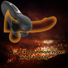 Laden Sie das Bild in den Galerie-Viewer, Zusammendrückbarer männlicher Masturbator-Penis-Vibrator-Trainer mit 10 Vibrationen 10 Beißmodi Silikon-Penismassagegerät Stroker, männlicher Vibrator verlängert die Ausdauer Sex Spielzeug