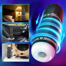 Laden Sie das Bild in den Galerie-Viewer, Elektrischer Masturbator Cup mit 8 Teleskop Rotierende Vibration Stoßfunktion, Sex Spielzeug für die Männer solo, Taschenmuschi Masturbieren für Männer Penis Masturbatoren, Sex Toys mit 3D Vagina