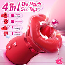 Laden Sie das Bild in den Galerie-Viewer, 4 IN 1 Mouth Sucking Vibrator Rose Sex Toy