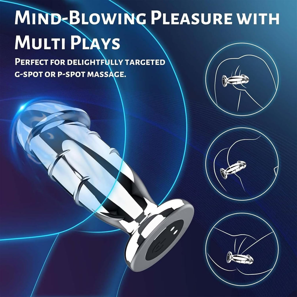 Anal Vibratoren Metall Analplug mit 10 Vibrationsmodi und Fernbedienung Buttplug Dildo Vibratorstarb Prostata Stimulator Vibrator Sexspielzeug für Männer Frauen und Paare