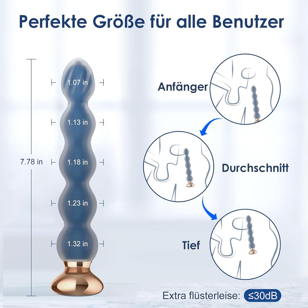 Analvibratoren Anfänger Analplug# für Männer und Frauen, Silikon Analkugeln Butt plug mit 10 Vibrationmodi Fernbedienung Sexspielzeug Prostate Stimulation Massager für Parre Extrem Sex