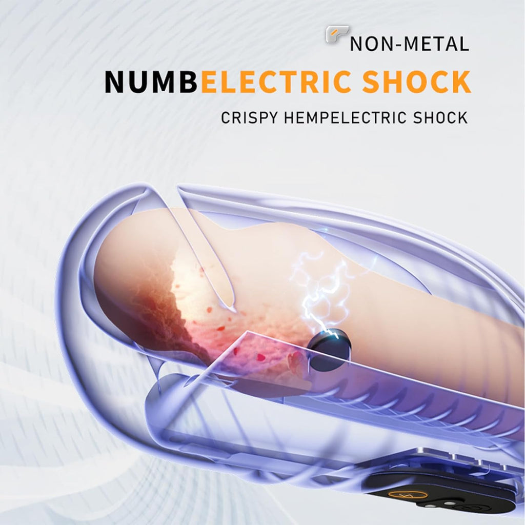 Elektrische Penis Trainer mit 5 Elektroschock-Modi und 10 Vibrationen Silikon Vibrator Masturbator Penis Stimulator Masturbieren Eichelstimulator Penistrainer Sex Spielzeug für Männer Paare