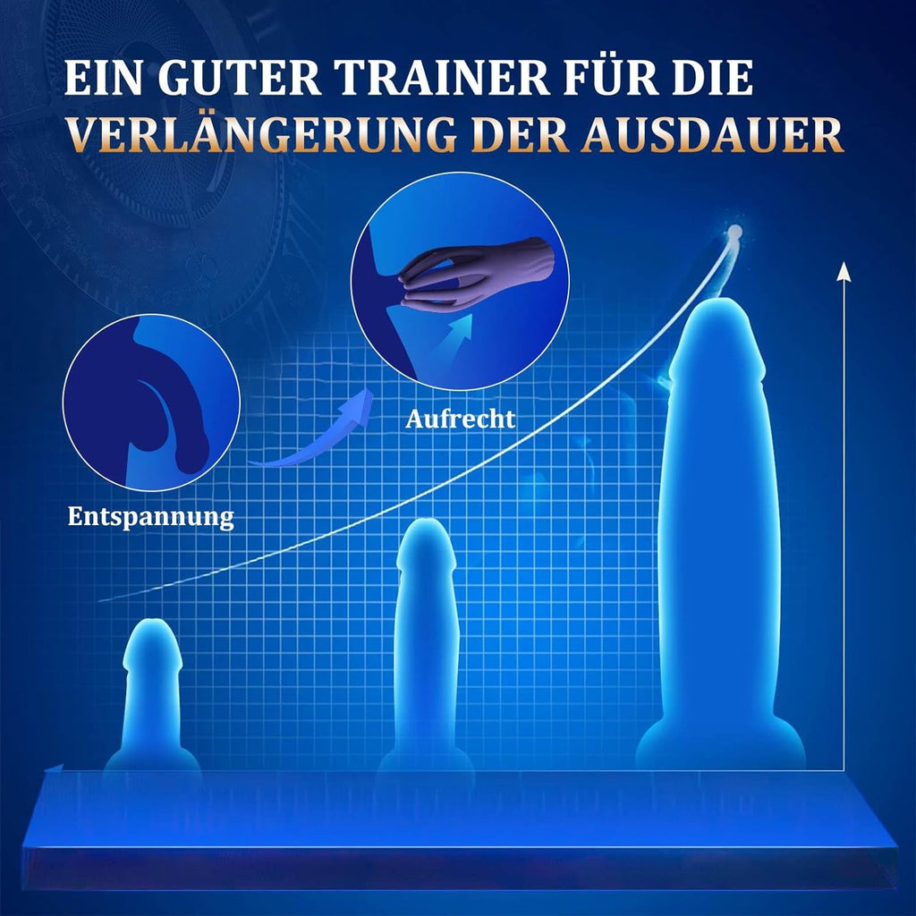 Elektrische Eichelvibrator,Penis-Vibrator im Griffdesign Mit 10 Vibrationsmodi Penistrainer Massagegerät,Elektrische Masturbator Cup Multiple Reize Sexspielzeug für Mann Silikon Männerpokal
