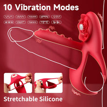 Laden Sie das Bild in den Galerie-Viewer, 3 in1 Penisring Extrem Sexspielzeug für Paare Penis Vibrator mit 10 Vibrationsmodi für Frau Klitoris Stimulator Cockring Sexspielzeug für Männer längere Erektion Perineum Massage Penisringe