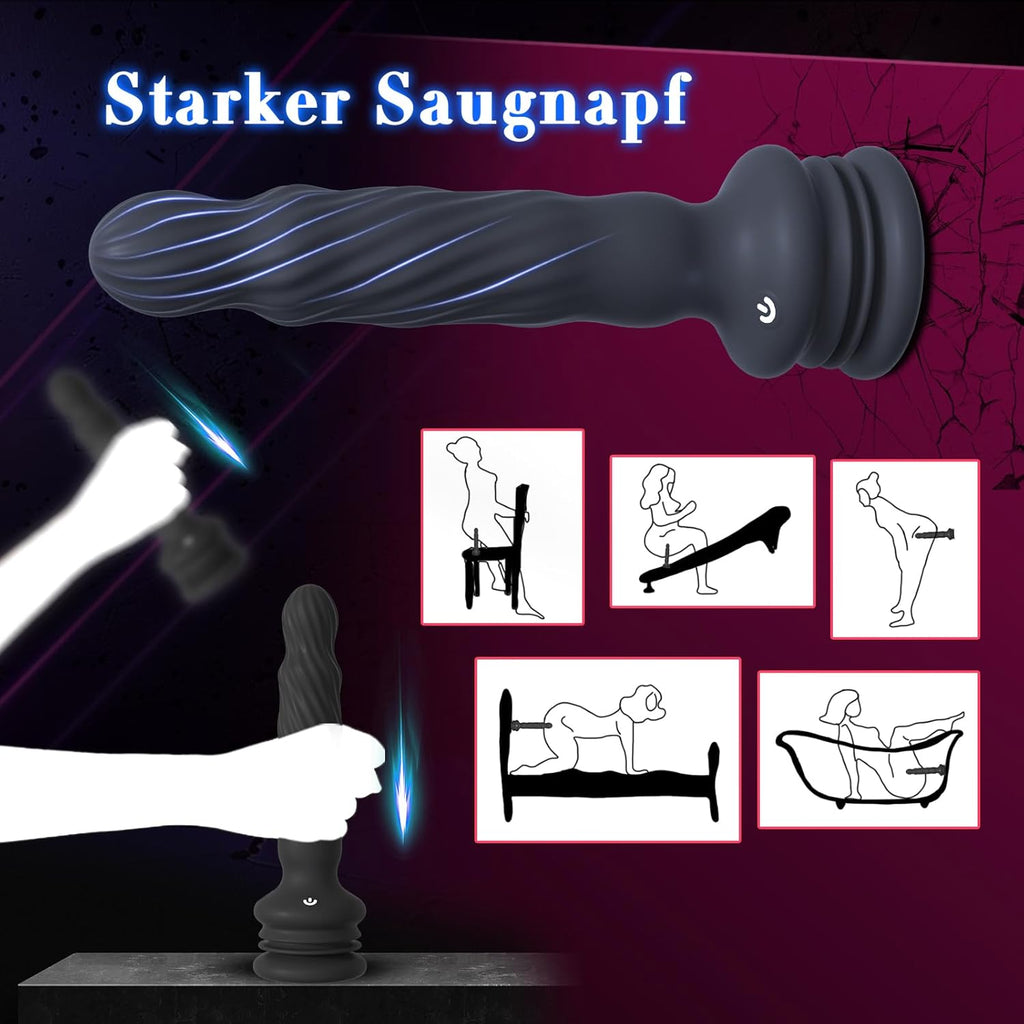 Analplug Sex Spielzeug für die Männer Frauen, Wriggelnde Rotierende Vibrierende Prostata Stimulation Männer Saugnapf mit Fernbedienung, Anal Dildo Vibrator Analvibratoren für Mann Sexspielzeug