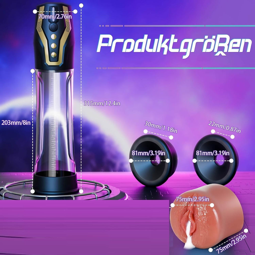 Elektrische Penispumpe Penisvergrößerung Sexspielzeug Masturbator - Sprachsteuerung Penispumpen mit 4 Saugstufen & 4 Trainingsmodi Masturbieren für Männer Sex Sexspielzeug Sex Spielzeug für die Männer