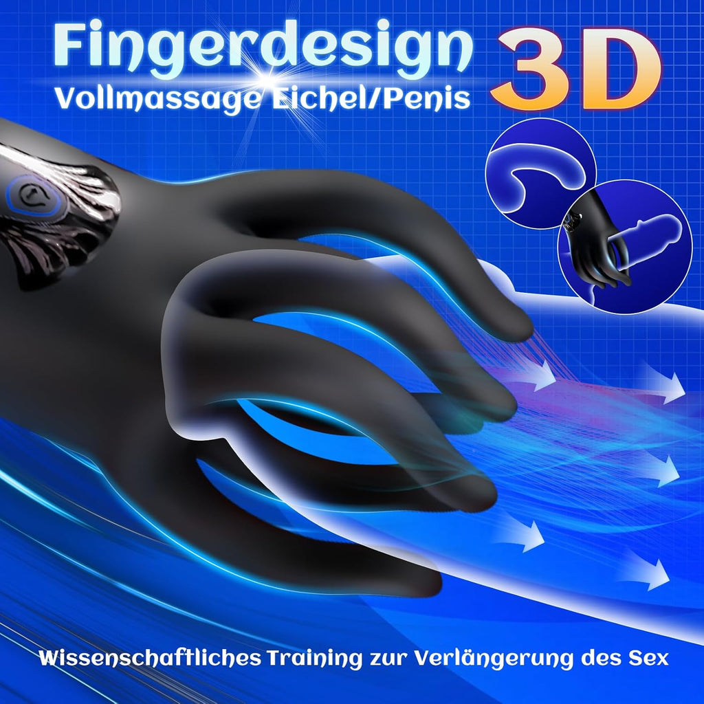 10 Vibrations-Knetmodi Sex Spielzeug für die Männer, Penis Trainer Masturbator Vibratorensets für Männer Eichelvibrator Taschenmuschi