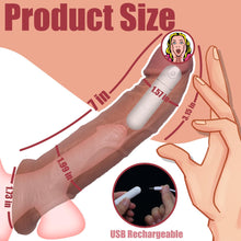 Laden Sie das Bild in den Galerie-Viewer, 8 Inch Vibrating Penis Sleeve with 10 Vibration Modes