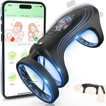 Laden Sie das Bild in den Galerie-Viewer, Penisring Vibrator Sex Spielzeug für die Männer, Penis Ring Erotik Sex Spielzeug für Paare Extrem, Cockring Penistrainer mit App Steuerung Masturbieren Männer mit 10 Modi für Langwährende Erektion