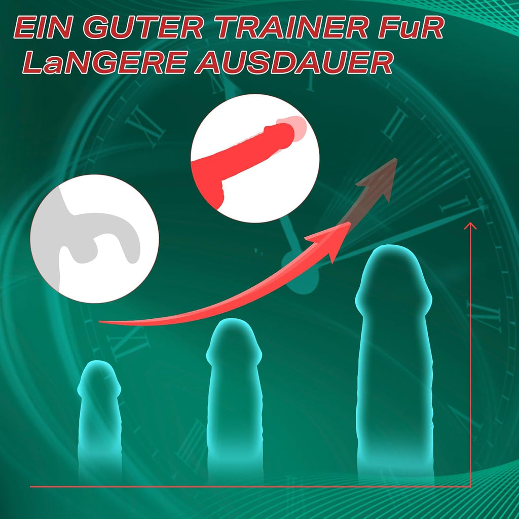 360° umwickeltes Elektrischer Masturbator Groß Penistrainer Vibrator Sex Spielzeug für Männer, HeizfunktionPenisvibrator 9 Vibrations für Training längere Ausdauer, Eichel Stimulator Sexspielzeug solo