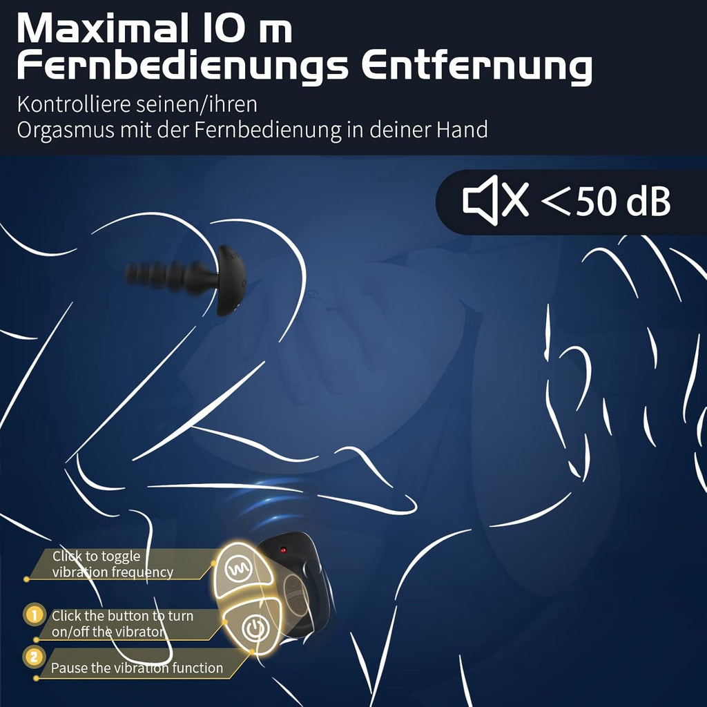 Wakelust Analplug Anfänger Analvibratoren 16 Vibrationsmodus Mit Fernbedienung und 5 Anders Größen Analkugeln, Sexspielzeug Für Paare Frauen Männer Buttplug G-Punkt Prostata Stimulator Massagegerät