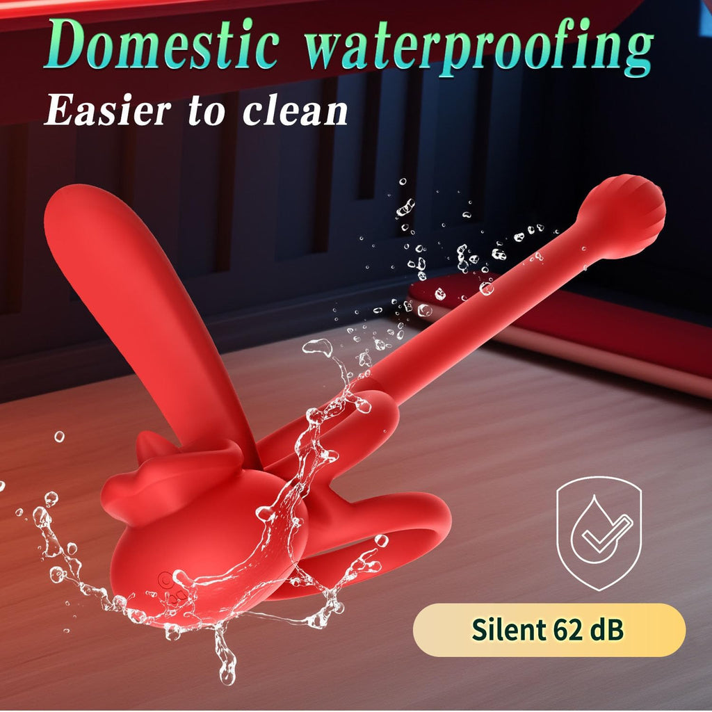 4 in1 Penisring Vibrator Prostata Stimulation APP Penisring Set Sex Spielzeug, Penis Vibrator Massagegerät mit 3 Vibrationsmodi Penis Hoden langanhaltende Erektion Sexspielzeug für Männer