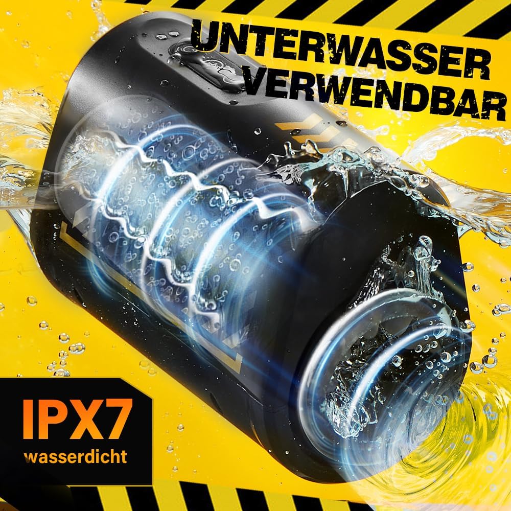 2 in 1 Elektrischer Masturbator mit 7 Stoßen und Rotieren offenes Masturbieren für Männer wasserdicht Masturbatoren Taschenmuschi, Eichel Penis Trainer Sex Spielzeug für die Männer solo Blowjob