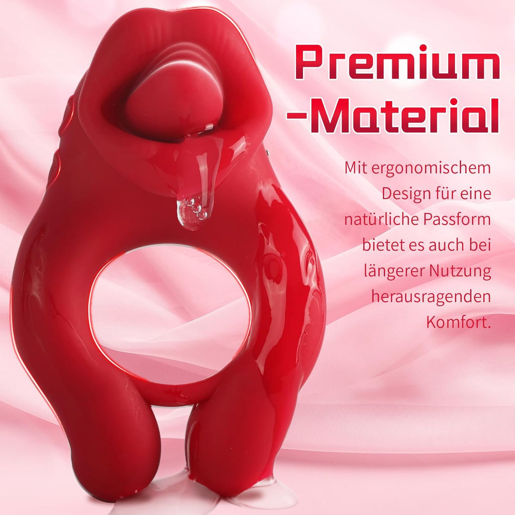 Penisring Vibrator, Sexspielzeug für die Paare Extrem Penis Vibrator 10 G-Punkt Vibrationsmodi and 10 Zungenlecken Klitoris Stimulator Cock Ring Sex Spielzeug für die Männer Frauen
