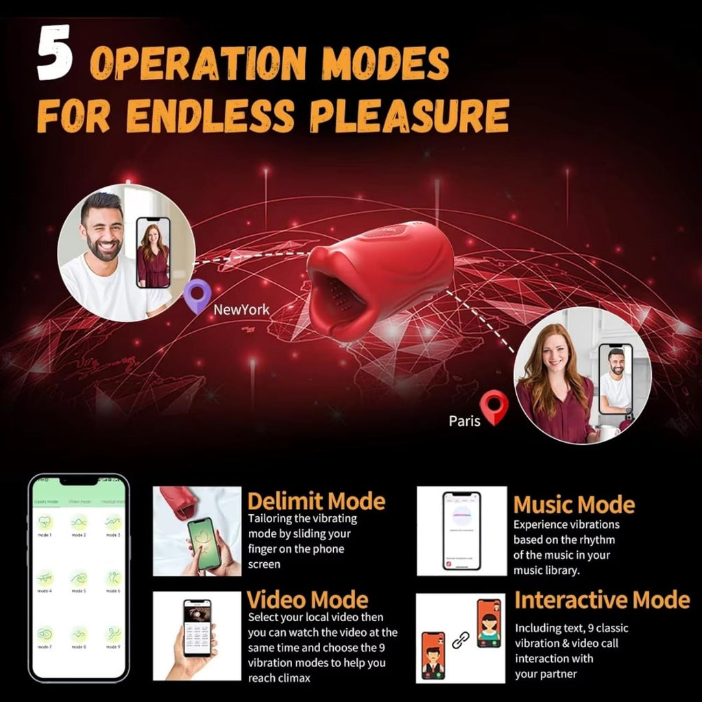 Penistrainer APP Steuerung Elektrischer Masturbator Eichel Stimulator für Männer mit 9 Vibrationsmodi Masturbatoren Oralsex Penis Vibrator Masturbieren Sex Spielzeug für die Männer Solo