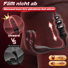 Laden Sie das Bild in den Galerie-Viewer, Anal Vibrator Prostata Stimulation Männer Analplug Sexspielzeug für die Männer Vibratorenset Anal plug Dildo mit Penisring Analvibratoren für Mann Buttplug mit 9 Vibration 9 Stoßmodi Sex Toys