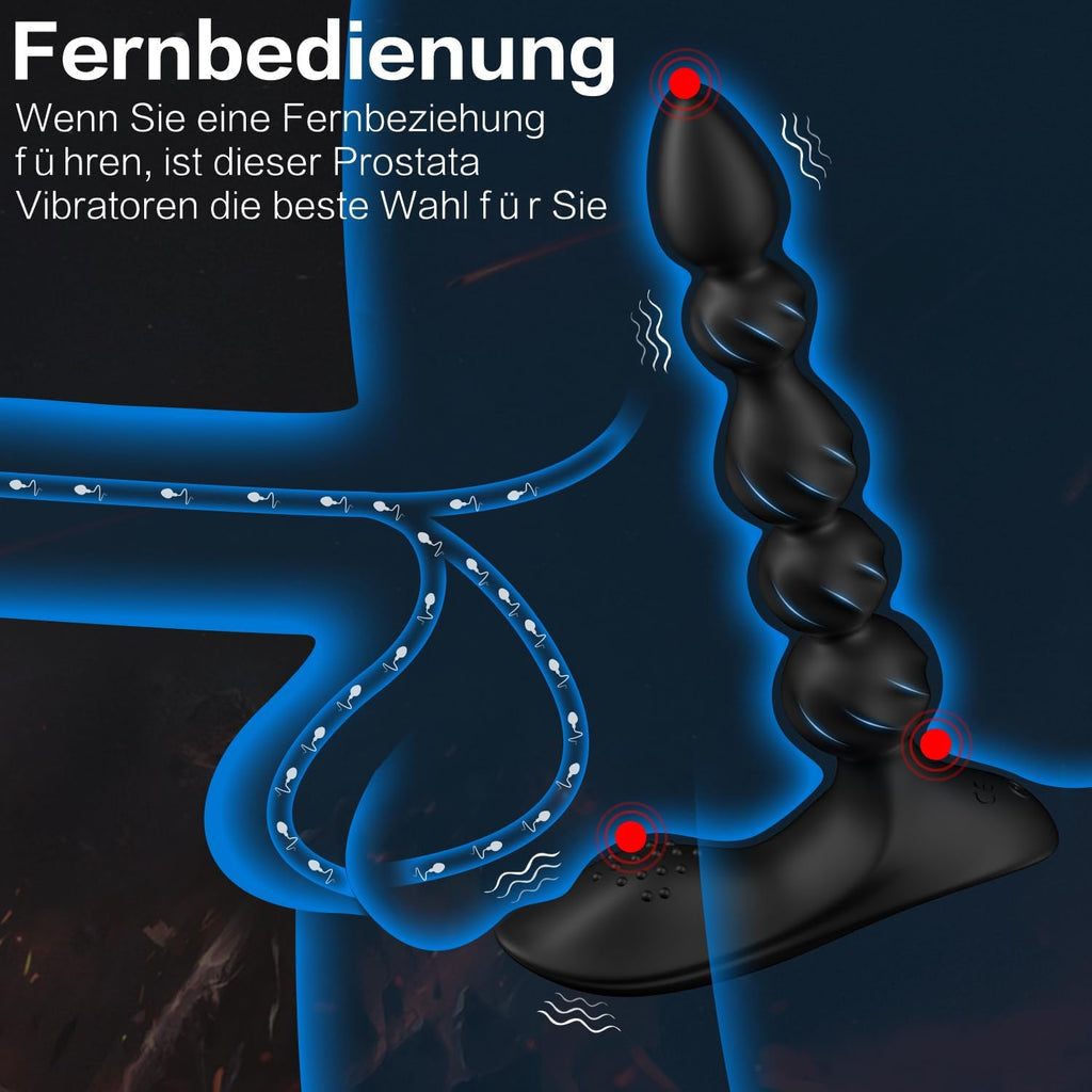 Analvibrator Analplug Vibratoren, Silikon Analkugeln mit 10 Vibrationmodi Buttplug Prostata Stimulator Sexspielzeug für Männer, Frauen, Paare