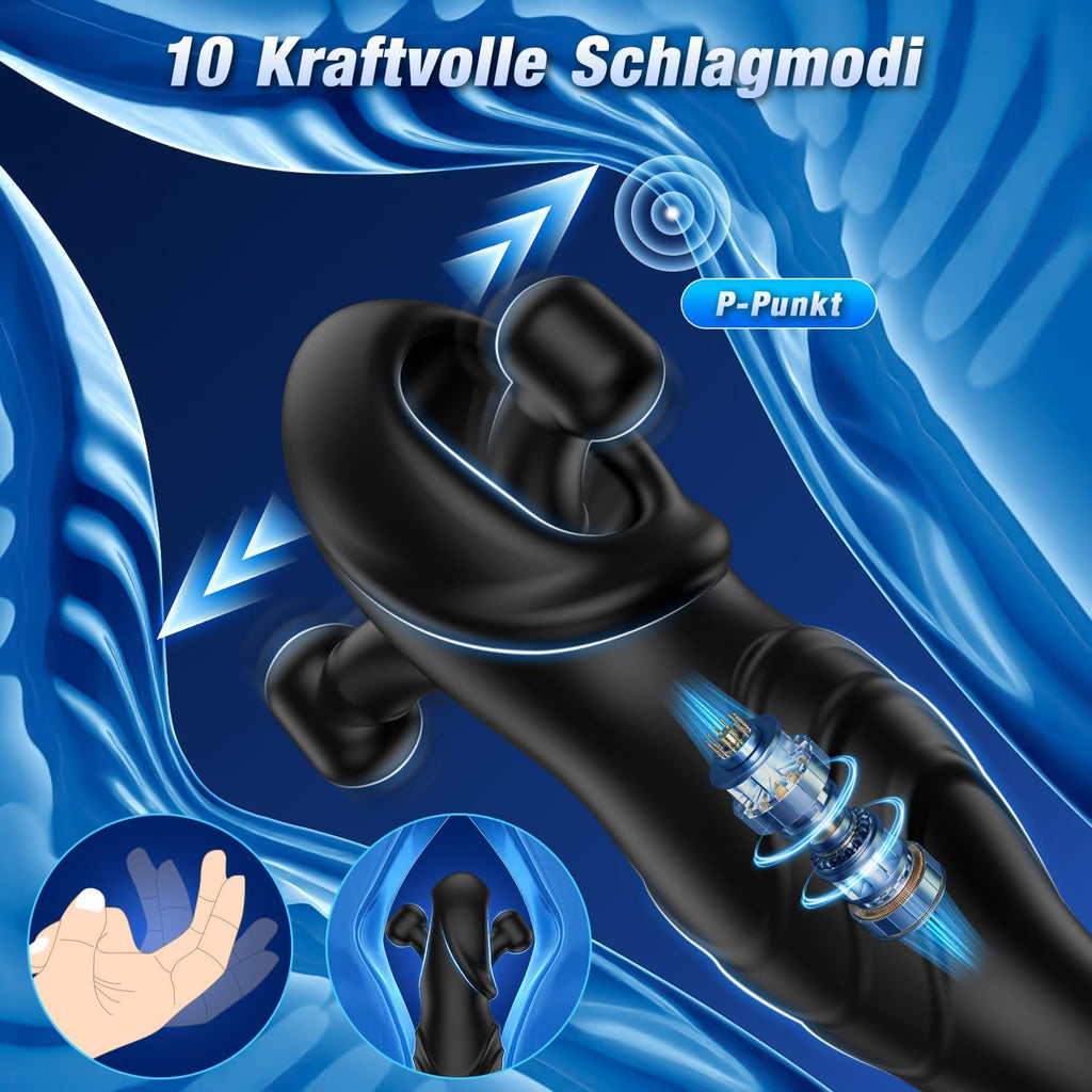 Analvibratoren für Männ Prostata Stimulation Männer Analplug für männer mit 10 Schlagmodi 10 Vibrationen Sexspielzeug für die Männer Anal Vibrator Dildo Vibratorensets für Männer Perineum Stimulation