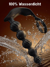 Laden Sie das Bild in den Galerie-Viewer, Sex Spielzeug für die Männer, Anal Plug Prostata Massagegerät Buttplug Penisring mit 10 Vibrierenden Modi, Prostata Stimulation mit 5 Analperlen, Wasserdichtes Sex Toyset für die Paare