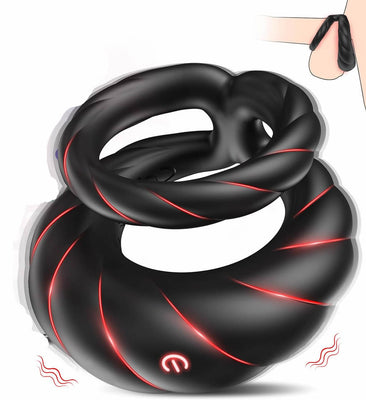 Penisring Vibrator, Sex Spielzeug für die Männer Penis Ring mit 10 Vibrationsmodi, Dual Penisringe Sextoysets für Paare Einstellbare Größe