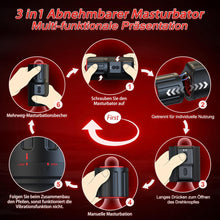 Laden Sie das Bild in den Galerie-Viewer, Elektrischer Masturbator Sex Spielzeug für die Männer - Masturbieren Sexspielzeug für Männer Solo Paare Extrem Sex mit 10 Vibrierend &amp; Rotierend, Taschenmuschi Penis Masturbatoren Blowjob Sex Toys