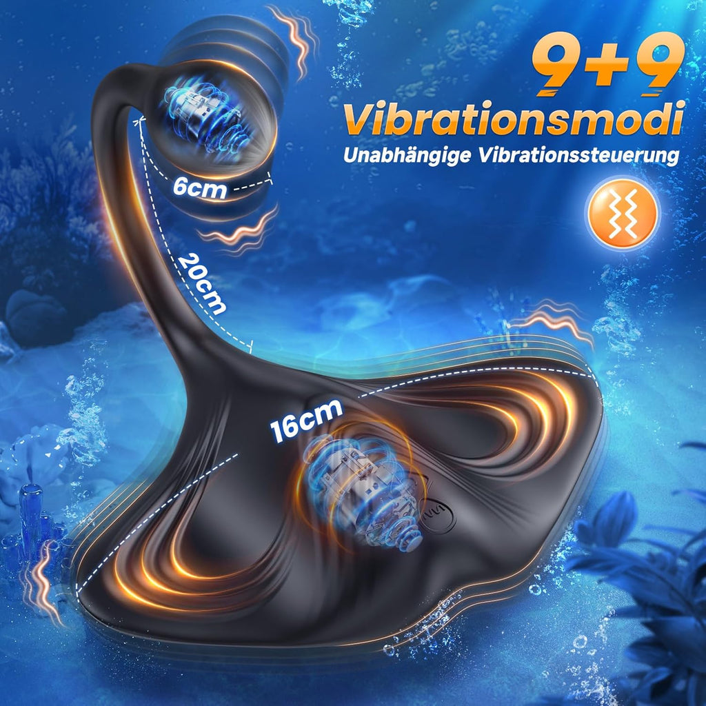 Analvibratoren Prostata Stimulation Männer, Sitzen und Reiten Anal Plug Sex Spielzeug für die Männer mit 9+9 Vibrationsmodi, Doppelmotoren Vibratorensets Analplug für Männer Analkugeln, App-Steuerung