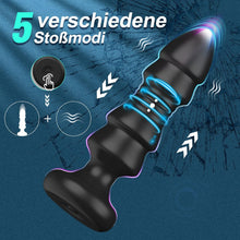 Laden Sie das Bild in den Galerie-Viewer, Anal Vibratoren Analvibrator, Buttplug mit 5 Teleskopmodi, Prostata Stimulator mit Fernsteuerung, Anal Butt Plug Dildo Vibrationen Sexspielzeug für Männer Frauen Paare (Dunkelschwarz)