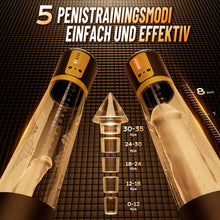 Laden Sie das Bild in den Galerie-Viewer, Elektrische Penispumpe Masturbator Sex Spielzeug für die Männer - Vakuumpumpe mit 5 Starken Saugmodi Penies Pump mit 6 Penisringe &amp; 3 Silikonhülsen Erotisches Sexspielzeug für Männer Penisvergrößerung