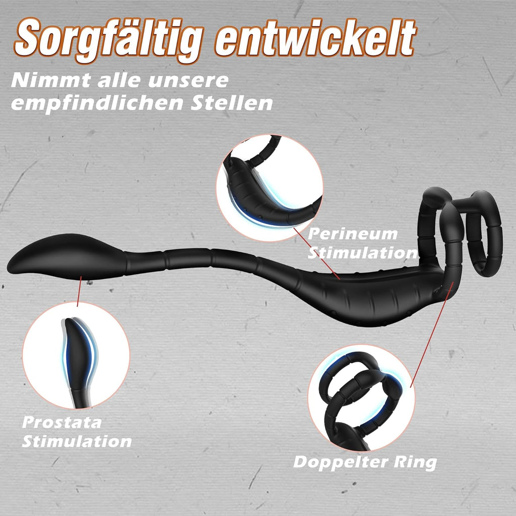Prostata Stimulation Männer mit Penisring & verlängerte Analvibratoren Sex Spielzeug für die Männer mit APP Vibratorensets für Männer 9 Vibrationsmodi Analplug Sex Spielzeug für die Paare