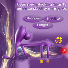Laden Sie das Bild in den Galerie-Viewer, Sex Spielzeug Für Die Paare Penisring Mit Doppel Motor 10 Vibrationsmodi Cockring Für Penis Und Klitoris Stimulation Verzögerte Ejakulation Und Penis Training