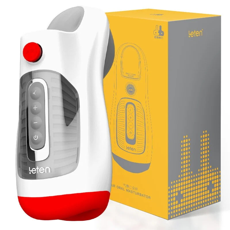 Vakuum Beheizter Deepthroat Control Oralsex-Masturbator mit 7 Vibrations- und 3 Saugmodi