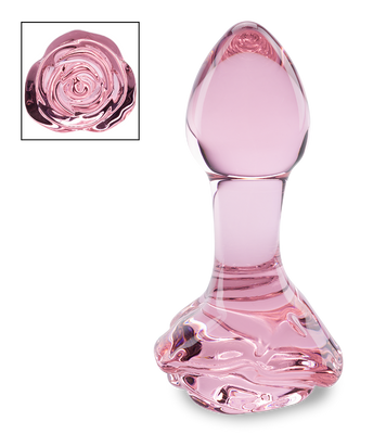 Analplug aus Glas Romantic Rose