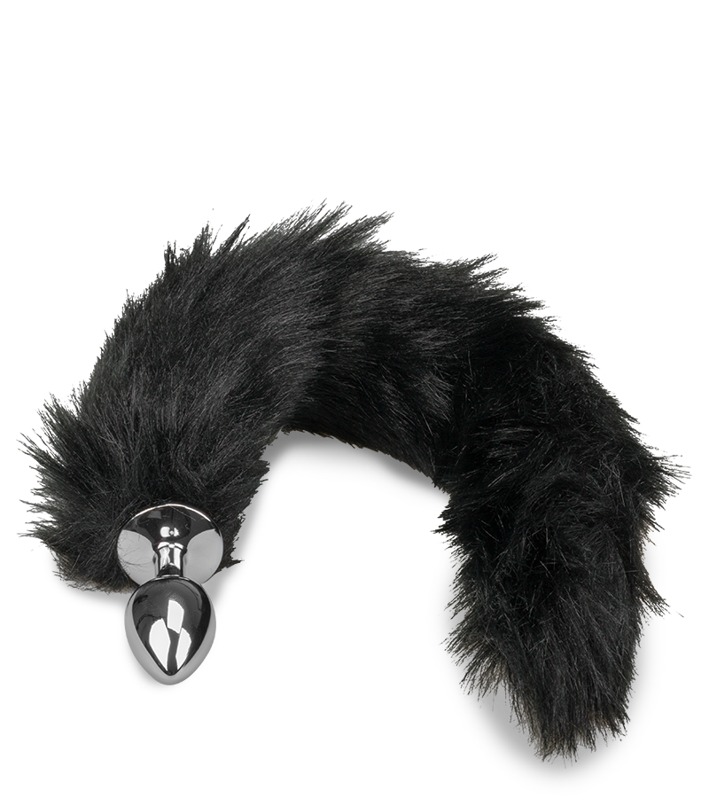 Analplug mit Schwanz im Fuchs-Design in Schwarz