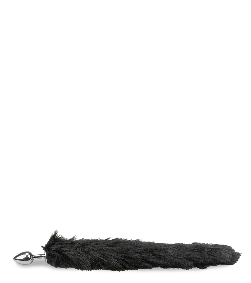 Analplug mit Schwanz im Fuchs-Design in Schwarz