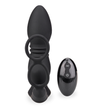 Laden Sie das Bild in den Galerie-Viewer, Analplug mit Stoßfunktion, Vibration und Cockringen Luck