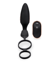 Laden Sie das Bild in den Galerie-Viewer, Analplug mit Vibration und Estim und Cockring Fever