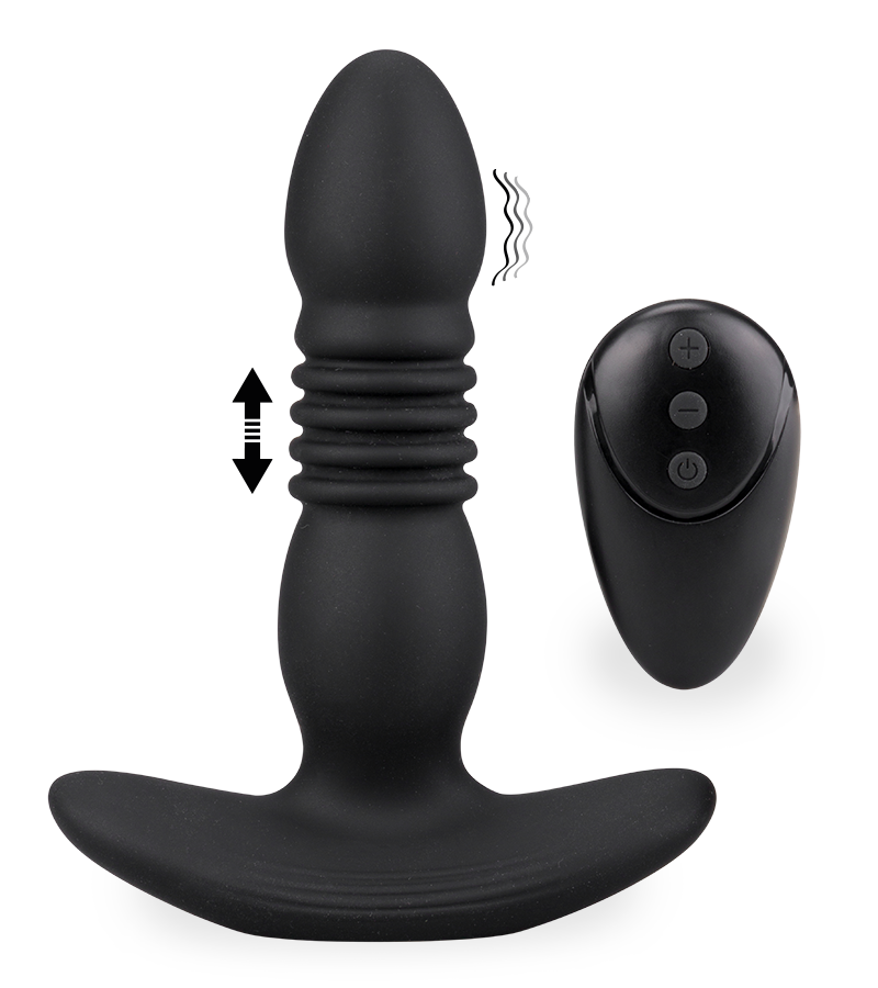 Analplug mit Vibration und Stoßfunktion Mercury