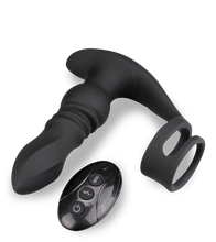 Laden Sie das Bild in den Galerie-Viewer, Analplug mit Vibrations- und Stoßfunktion und Doppel-Cockring Toronto