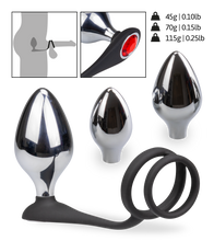 Laden Sie das Bild in den Galerie-Viewer, Analschmuck mit Doppel-Cockring und 3 Plugs