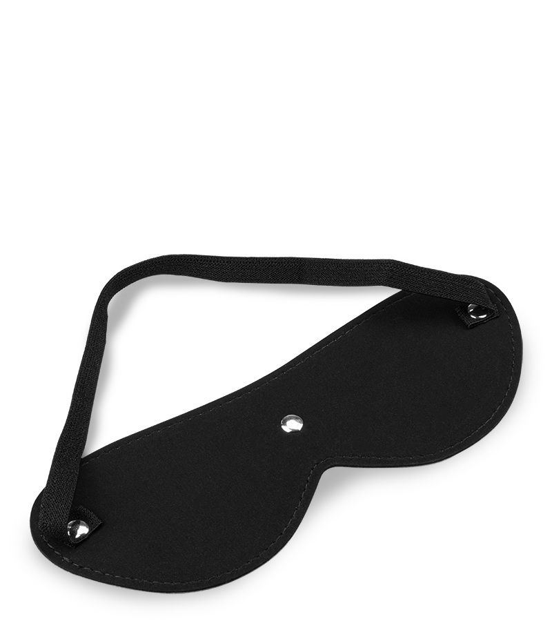 Augenmaske aus schwarzem Leder mit Nieten