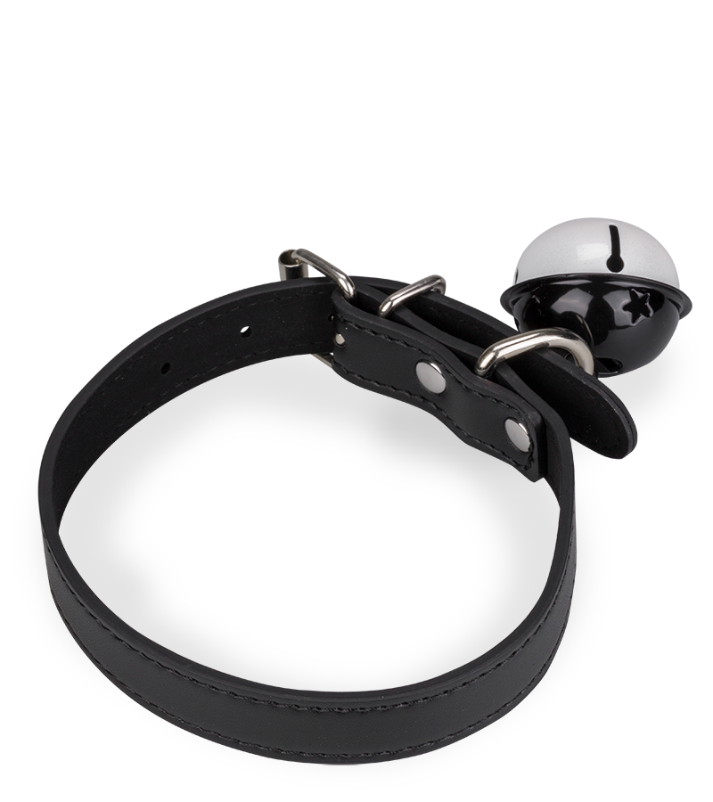 BDSM-Halsband aus Kunstleder mit großer Glocke