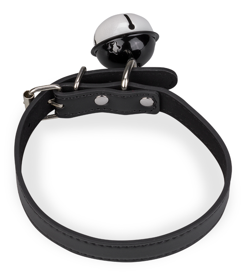 BDSM-Halsband aus Kunstleder mit großer Glocke