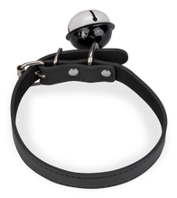 Laden Sie das Bild in den Galerie-Viewer, BDSM-Halsband aus Kunstleder mit großer Glocke