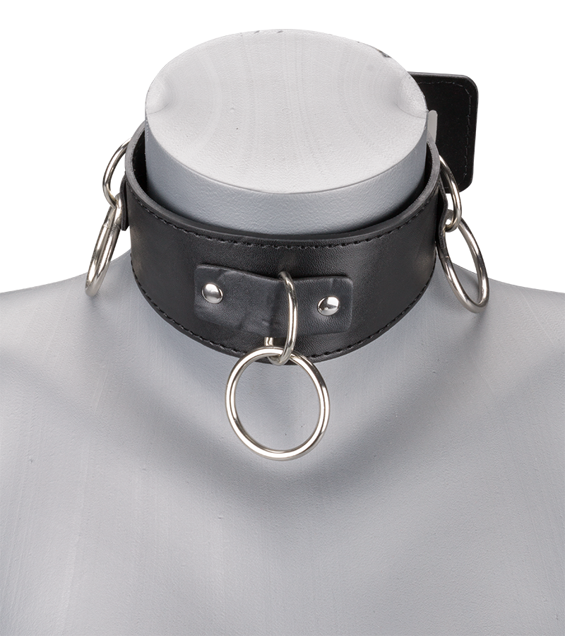 BDSM-Halsband mit 3 O-Ringen und Leine