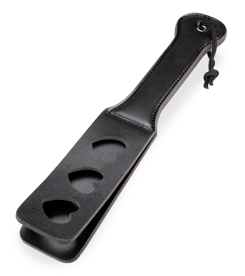 BDSM-Paddle aus Kunstleder mit Herzen