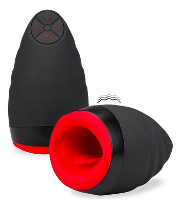 Beheizbarer Vibrationsmasturbator mit Blowjob-Mund